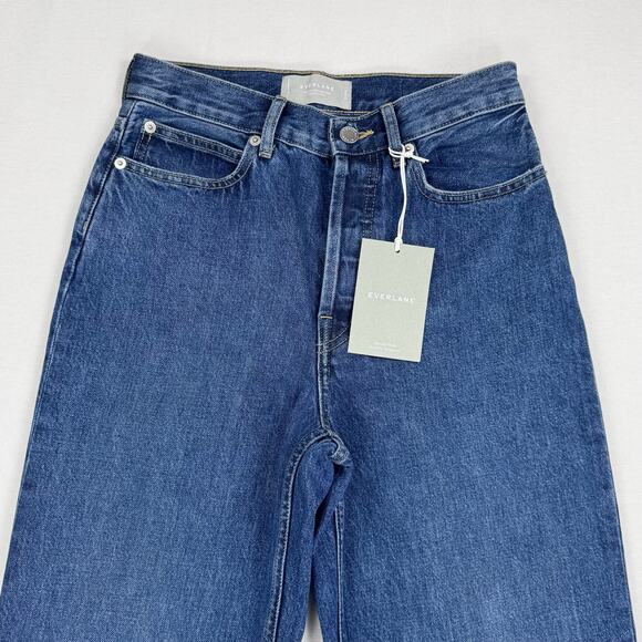 Everlane Women's 90's Way High Straight Leg Jean Size 25 Long Mid Indigo - Picture 6 of 16
